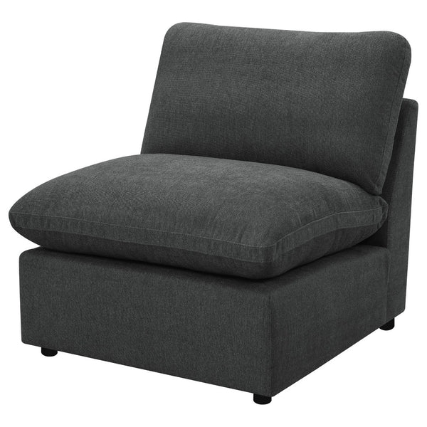 English Elm Hollander Polyester Upholstered Armless Accent Chair for Modular Living Room Sectionals Dark Grey B062P511888