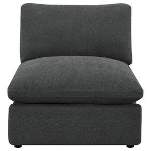 English Elm Hollander Polyester Upholstered Armless Accent Chair for Modular Living Room Sectionals Dark Grey B062P511888
