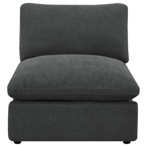 English Elm Hollander Polyester Upholstered Armless Accent Chair for Modular Living Room Sectionals Dark Grey B062P511888
