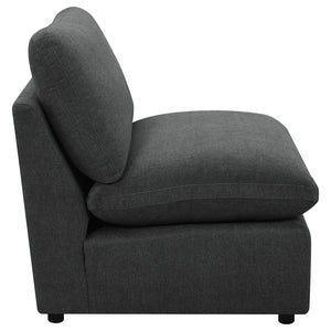 English Elm Hollander Polyester Upholstered Armless Accent Chair for Modular Living Room Sectionals Dark Grey B062P511888