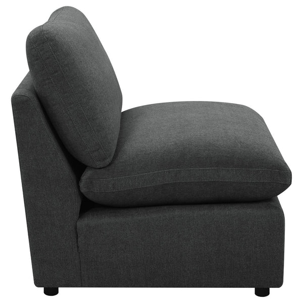 English Elm Hollander Polyester Upholstered Armless Accent Chair for Modular Living Room Sectionals Dark Grey B062P511888