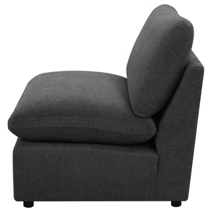 English Elm Hollander Polyester Upholstered Armless Accent Chair for Modular Living Room Sectionals Dark Grey B062P511888
