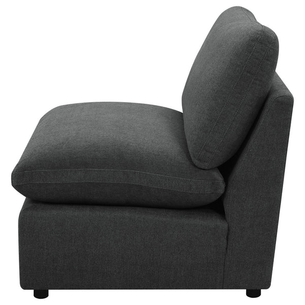 English Elm Hollander Polyester Upholstered Armless Accent Chair for Modular Living Room Sectionals Dark Grey B062P511888