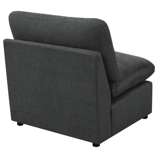 English Elm Hollander Polyester Upholstered Armless Accent Chair for Modular Living Room Sectionals Dark Grey B062P511888