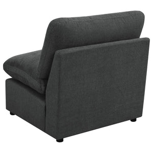 English Elm Hollander Polyester Upholstered Armless Accent Chair for Modular Living Room Sectionals Dark Grey B062P511888