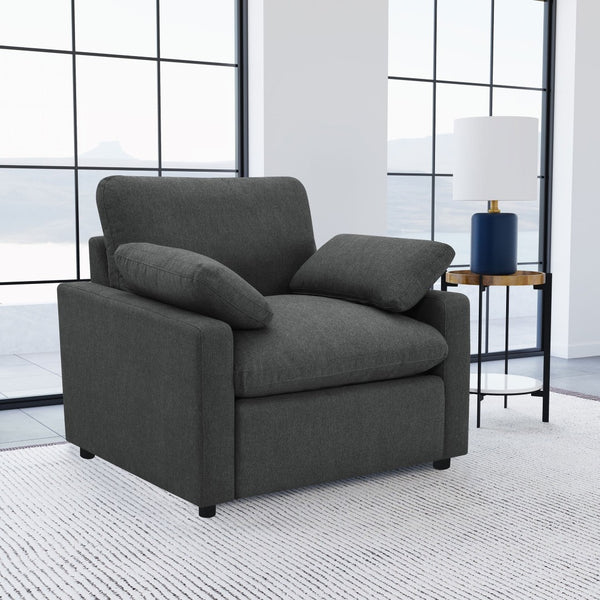 English Elm Hollander Polyester Upholstered Power Recliner Chair for Transitional Living Rooms Dark Grey B062P511889