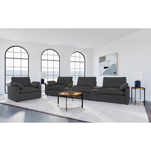 English Elm Hollander Polyester Upholstered Power Recliner Chair for Transitional Living Rooms Dark Grey B062P511889