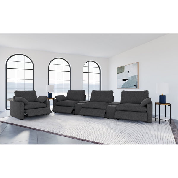 English Elm Hollander Polyester Upholstered Power Recliner Chair for Transitional Living Rooms Dark Grey B062P511889