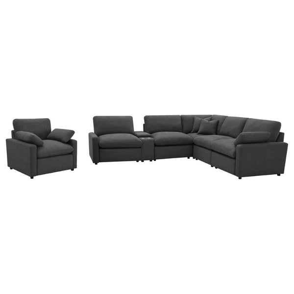 English Elm Hollander Polyester Upholstered Power Recliner Chair for Transitional Living Rooms Dark Grey B062P511889