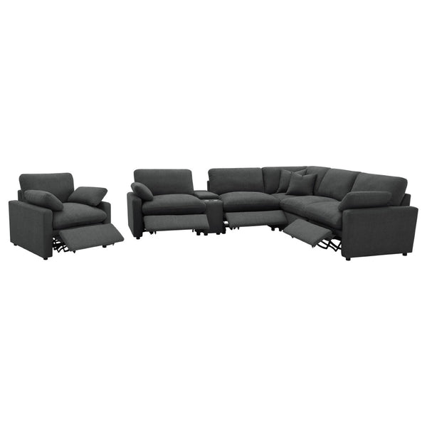 English Elm Hollander Polyester Upholstered Power Recliner Chair for Transitional Living Rooms Dark Grey B062P511889