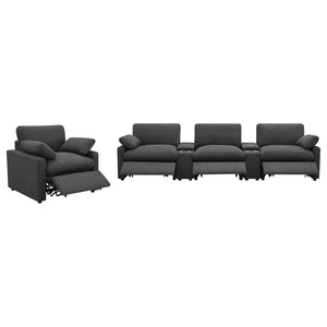 English Elm Hollander Polyester Upholstered Power Recliner Chair for Transitional Living Rooms Dark Grey B062P511889
