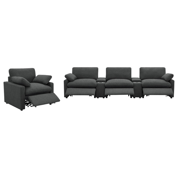 English Elm Hollander Polyester Upholstered Power Recliner Chair for Transitional Living Rooms Dark Grey B062P511889