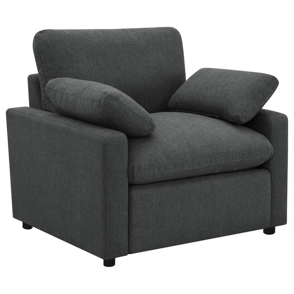 English Elm Hollander Polyester Upholstered Power Recliner Chair for Transitional Living Rooms Dark Grey B062P511889