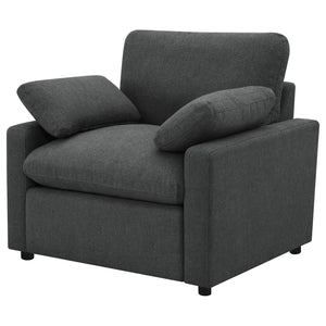 English Elm Hollander Polyester Upholstered Power Recliner Chair for Transitional Living Rooms Dark Grey B062P511889