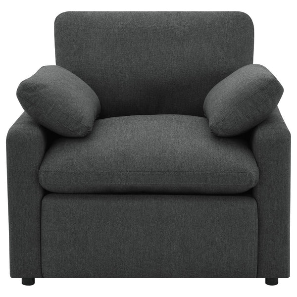 English Elm Hollander Polyester Upholstered Power Recliner Chair for Transitional Living Rooms Dark Grey B062P511889