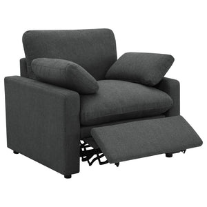 English Elm Hollander Polyester Upholstered Power Recliner Chair for Transitional Living Rooms Dark Grey B062P511889