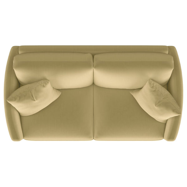 English Elm Whittier Velvet Loveseat with Gold Legs Curved Arms and Pocket Coil Cushions B062P511899