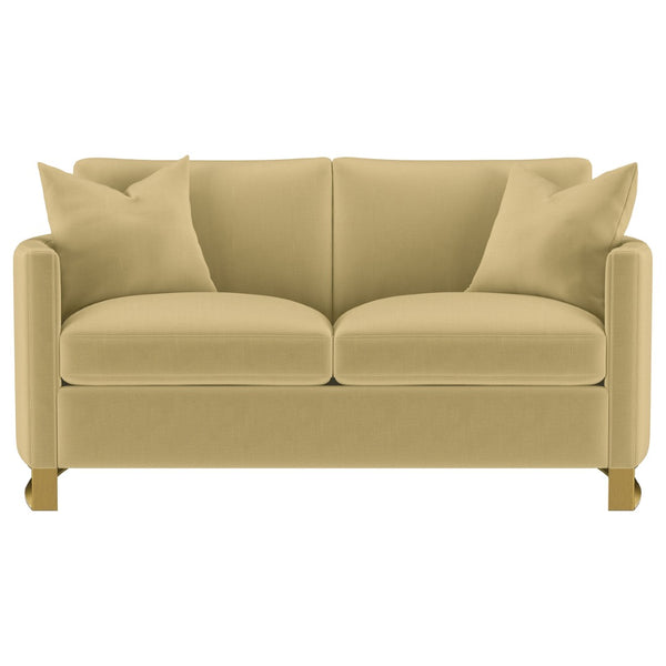 English Elm Whittier Velvet Loveseat with Gold Legs Curved Arms and Pocket Coil Cushions B062P511899