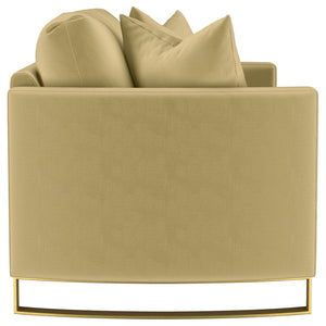 English Elm Whittier Velvet Loveseat with Gold Legs Curved Arms and Pocket Coil Cushions B062P511899