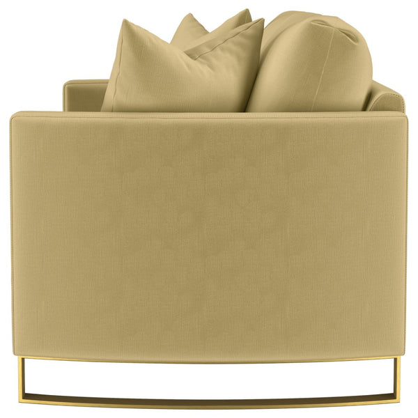 English Elm Whittier Velvet Loveseat with Gold Legs Curved Arms and Pocket Coil Cushions B062P511899