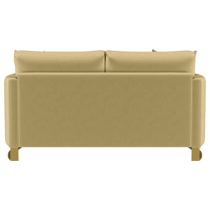English Elm Whittier Velvet Loveseat with Gold Legs Curved Arms and Pocket Coil Cushions B062P511899