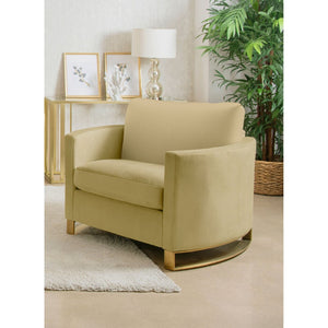 English Elm Whittier Velvet Lounge Accent Chair with Pocket Coil Cushions and Gold Metal Legs B062P511900