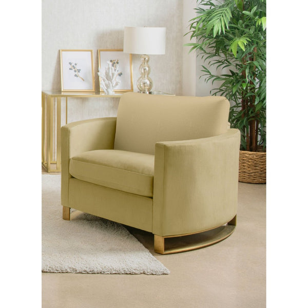 English Elm Whittier Velvet Lounge Accent Chair with Pocket Coil Cushions and Gold Metal Legs B062P511900