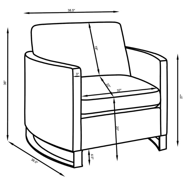 English Elm Whittier Velvet Lounge Accent Chair with Pocket Coil Cushions and Gold Metal Legs B062P511900