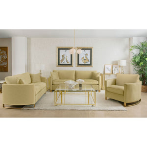 English Elm Whittier Velvet Lounge Accent Chair with Pocket Coil Cushions and Gold Metal Legs B062P511900