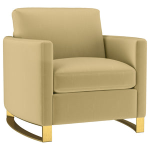 English Elm Whittier Velvet Lounge Accent Chair with Pocket Coil Cushions and Gold Metal Legs B062P511900