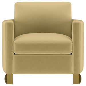 English Elm Whittier Velvet Lounge Accent Chair with Pocket Coil Cushions and Gold Metal Legs B062P511900