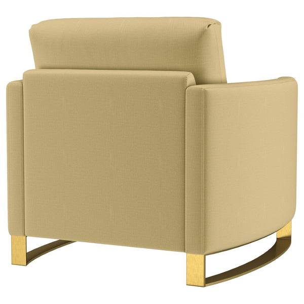 English Elm Whittier Velvet Lounge Accent Chair with Pocket Coil Cushions and Gold Metal Legs B062P511900