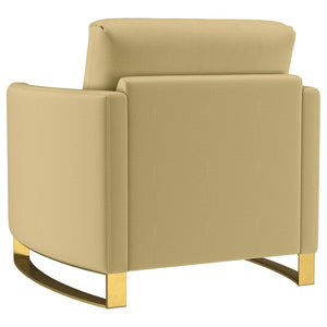 English Elm Whittier Velvet Lounge Accent Chair with Pocket Coil Cushions and Gold Metal Legs B062P511900