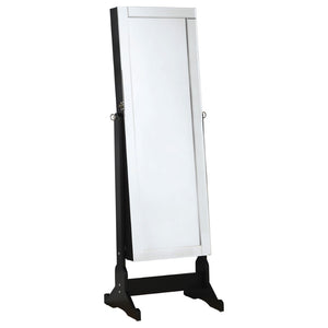 English Elm Radavera Matte Black Full Length Cheval Mirror with Hidden Jewelry Storage Compartment B062P511906