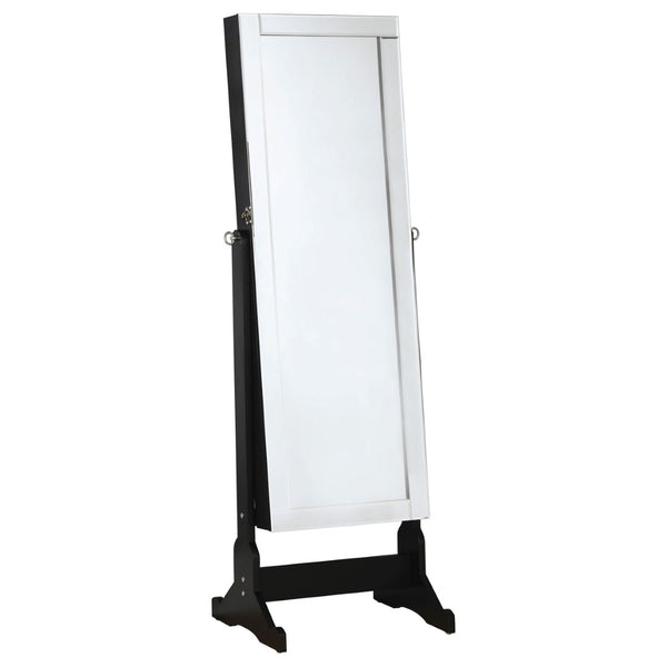 English Elm Radavera Matte Black Full Length Cheval Mirror with Hidden Jewelry Storage Compartment B062P511906