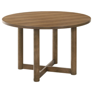English Elm Graham Round Walnut Veneer Dining Table with X-cross Base for Modern Rooms B062P511915