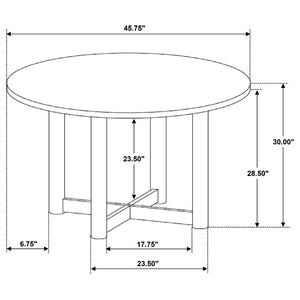English Elm Graham Round Walnut Veneer Dining Table with X-cross Base for Modern Rooms B062P511915