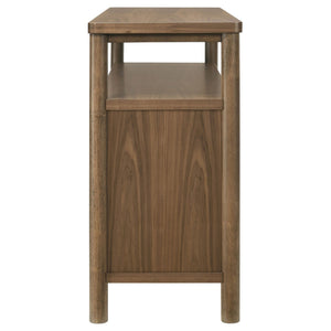 English Elm Graham Walnut Veneer Sideboard with Three Doors Open Shelf and Adjustable Storage B062P511916