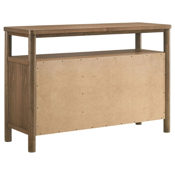 English Elm Graham Walnut Veneer Sideboard with Three Doors Open Shelf and Adjustable Storage B062P511916