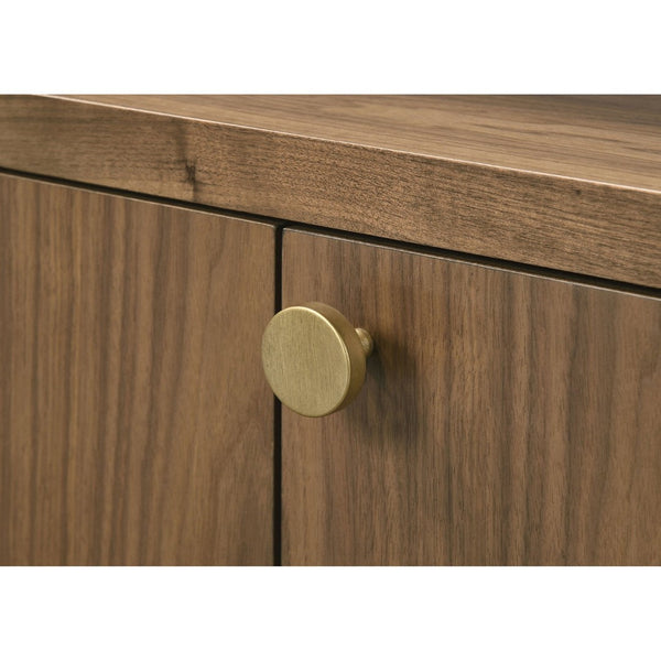 English Elm Graham Walnut Veneer Sideboard with Three Doors Open Shelf and Adjustable Storage B062P511916