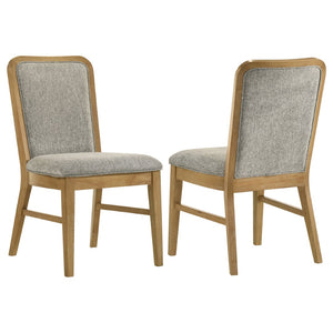English Elm Teleli Upholstered Dining Chairs Set of 2 Rubberwood Curved Back Grey Fabric B062P511926