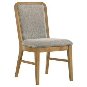 English Elm Teleli Upholstered Dining Chairs Set of 2 Rubberwood Curved Back Grey Fabric B062P511926