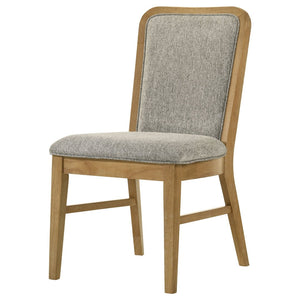 English Elm Teleli Upholstered Dining Chairs Set of 2 Rubberwood Curved Back Grey Fabric B062P511926