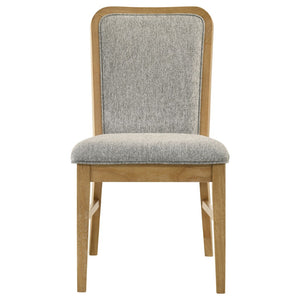 English Elm Teleli Upholstered Dining Chairs Set of 2 Rubberwood Curved Back Grey Fabric B062P511926