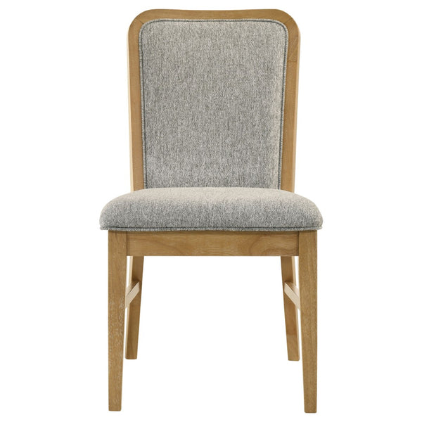 English Elm Teleli Upholstered Dining Chairs Set of 2 Rubberwood Curved Back Grey Fabric B062P511926