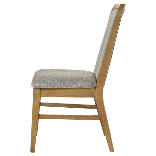 English Elm Teleli Upholstered Dining Chairs Set of 2 Rubberwood Curved Back Grey Fabric B062P511926
