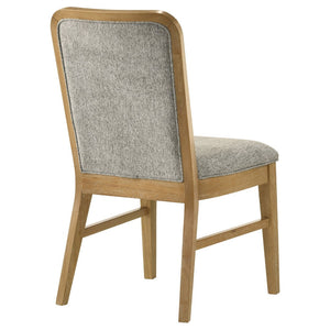 English Elm Teleli Upholstered Dining Chairs Set of 2 Rubberwood Curved Back Grey Fabric B062P511926
