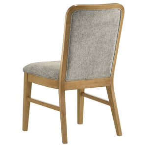 English Elm Teleli Upholstered Dining Chairs Set of 2 Rubberwood Curved Back Grey Fabric B062P511926