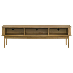 English Elm Teleli Ash Veneer Media Console with Reeded Doors for Mid-century Living Rooms B062P511932