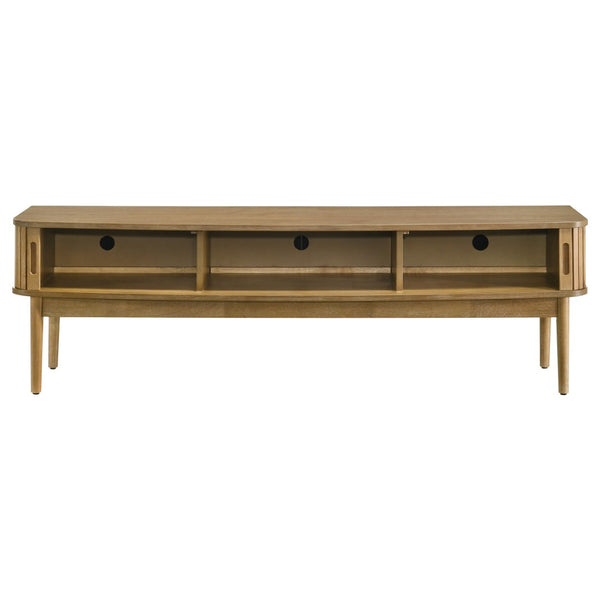 English Elm Teleli Ash Veneer Media Console with Reeded Doors for Mid-century Living Rooms B062P511932